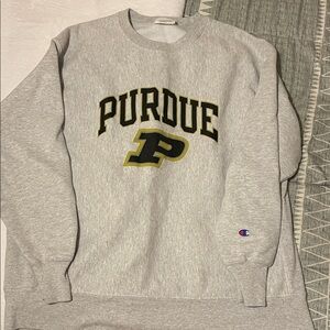 Champion Gray Purdue Crewneck Sweater